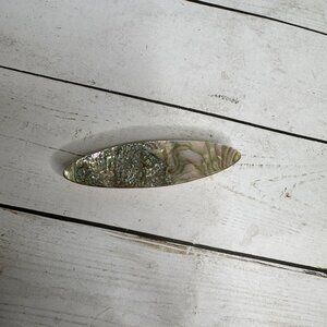 Vintage Nail Buffer • Iridescent Celluloid Top • Bone Handle • Vanity Manicure T